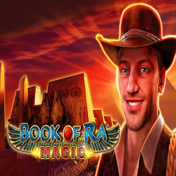Slots logo of Book of Ra Magic from Greentube at NomaSpin Casino