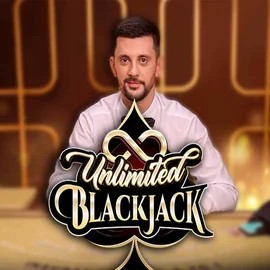 Unlimited Blackjack online game logo by Ezugi on nomasspin.nl